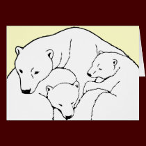 Polar Bear Art Cards Mother & Cub Art Card cards