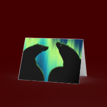Polar Bear Art Cards Northern Lights Bear Art Card cards