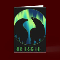 Polar Bear Art Cards Northern Lights Bear Art Card cards
