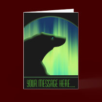 Polar Bear Art Cards Northern Lights Bear Art Card cards