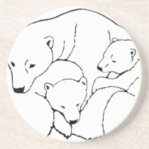 Polar Bear Art Coasters Bear & Cub Coaster coasters