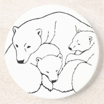 Polar Bear Art Coasters Bear & Cub Coaster coasters