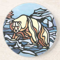 Polar Bear Art Coasters Native Art Bear Coaster coasters