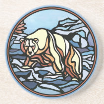Polar Bear Art Coasters Native Art Bear Coaster coasters
