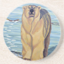 Polar Bear Art Coasters Wildlife Art Bear Coaster coasters