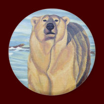 Polar Bear Art Fridge Magent Wildlife Art Gifts magnets