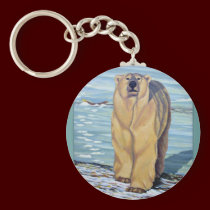 Polar Bear Art Key Chain Canadian Wildlife Gifts keychains