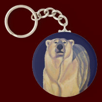 Polar Bear Art Key Chain Canadian Wildlife Gifts keychains