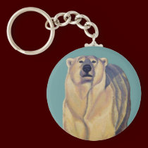 Polar Bear Art Key Chain Canadian Wildlife Gifts keychains