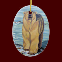 Polar Bear Art Ornament Bear Decorations Keepsake ornaments