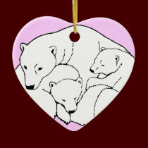 Polar Bear Art Ornament Mother Bear Baby Bear Gift ornaments