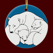 Polar Bear Art Ornament Mother Bear Baby Bear Gift ornaments