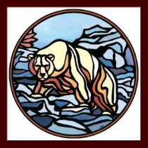 Polar Bear Art Print Tribal Wildlife Home Decor