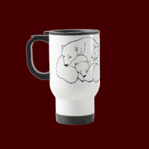 Polar Bear Art Travel Mug Mother & Cubs Bear Cup mugs