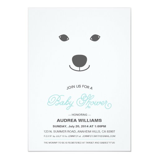 Polar Bear Baby Shower Invitation