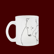 Polar Bear Beer Mug Glass Mother & Cubs Bear Mug mugs