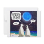 Polar Bear Blue Moon Cartoon Personalized Invitations