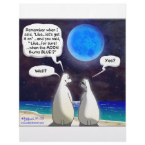 Polar Bear Blue Moon Cartoon Customized Letterhead