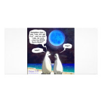 Polar Bear Blue Moon Cartoon photo cards