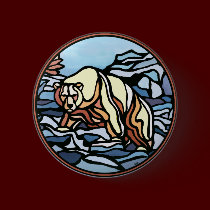 Polar Bear Button Native  Wildlife Art Button buttons