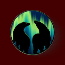 Polar Bear Button / Pin Wildlife Art Button buttons