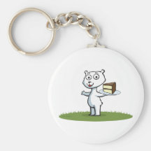 Polar Bear Cake Keychain