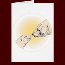 Polar Bear Card Bear & Cub Cards Custom Art Card cards