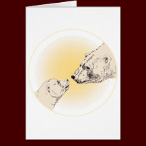 Polar Bear Card Bear & Cub Cards Wildlife Art Card cards