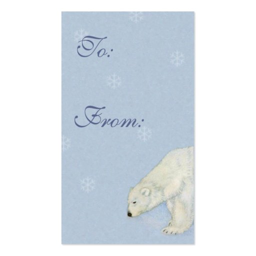 Polar Bear Christmas Gift Tags Cards Edmund Dulac Business Card (back side)
