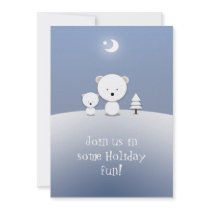 Polar Bear Christmas Holiday Invitations by robmolily Polar Bear Christmas Holiday Invitations