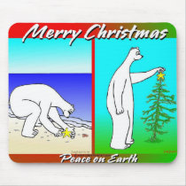 Polar Bear Christmas tree mousepads by cabinfeverdavid Polar Bear Christmas tree mousepads