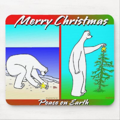Polar Bear Christmas tree mousepads
