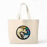 polar bear circle design tote bags
