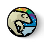 polar bear circle design pinback button