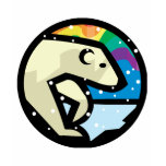 polar bear circle design shirt