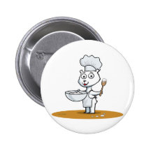 Polar Bear Cook Pinback Buttons