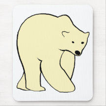 Polar Bear - Cream Color Mouse Pads