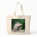 Polar Bear, cub and Northern Lights aurora Bag