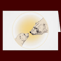 Polar Bear & Cub Cards Wildlife Bear Art Card cards