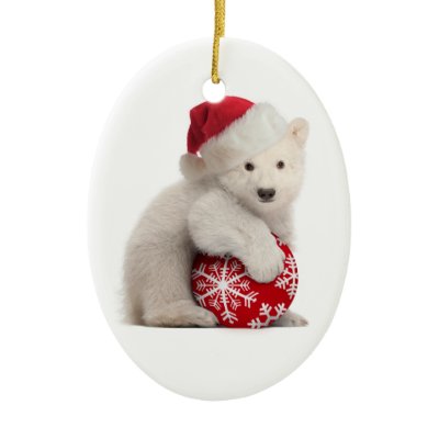 Polar Bear Cub Christmas Ornament