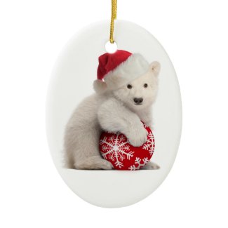 Polar Bear Cub Christmas Ornament