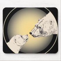 Polar Bear & Cub Mousepad Wildlife Art Mousepad mousepads