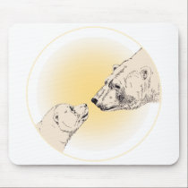 Polar Bear & Cub Mousepad Wildlife Art Mousepad mousepads