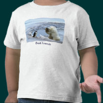 Polar Bear Cub & Penguin Best Friends Kids Tees t-shirts