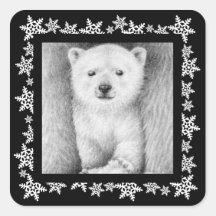 Polar Bear Cub Snowflake Sticker