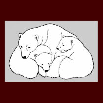 Polar Bear & Cubs Art Print Wildlife Home Decor posters