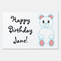 Polar Bear Customizable Yard Sign