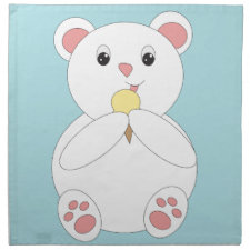 Polar Bear Eating Ice Cream Napkin