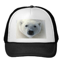 Polar Bear Face Mesh Hat