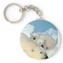 Polar Bear Family Key Chain